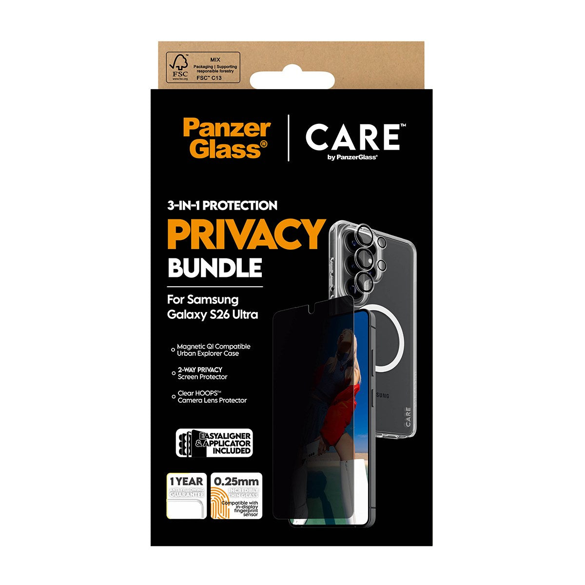 PanzerGlass® | CARE™ by PanzerGlass® Privacy 3-in-1 Set Samsung Galaxy S26 Ultra